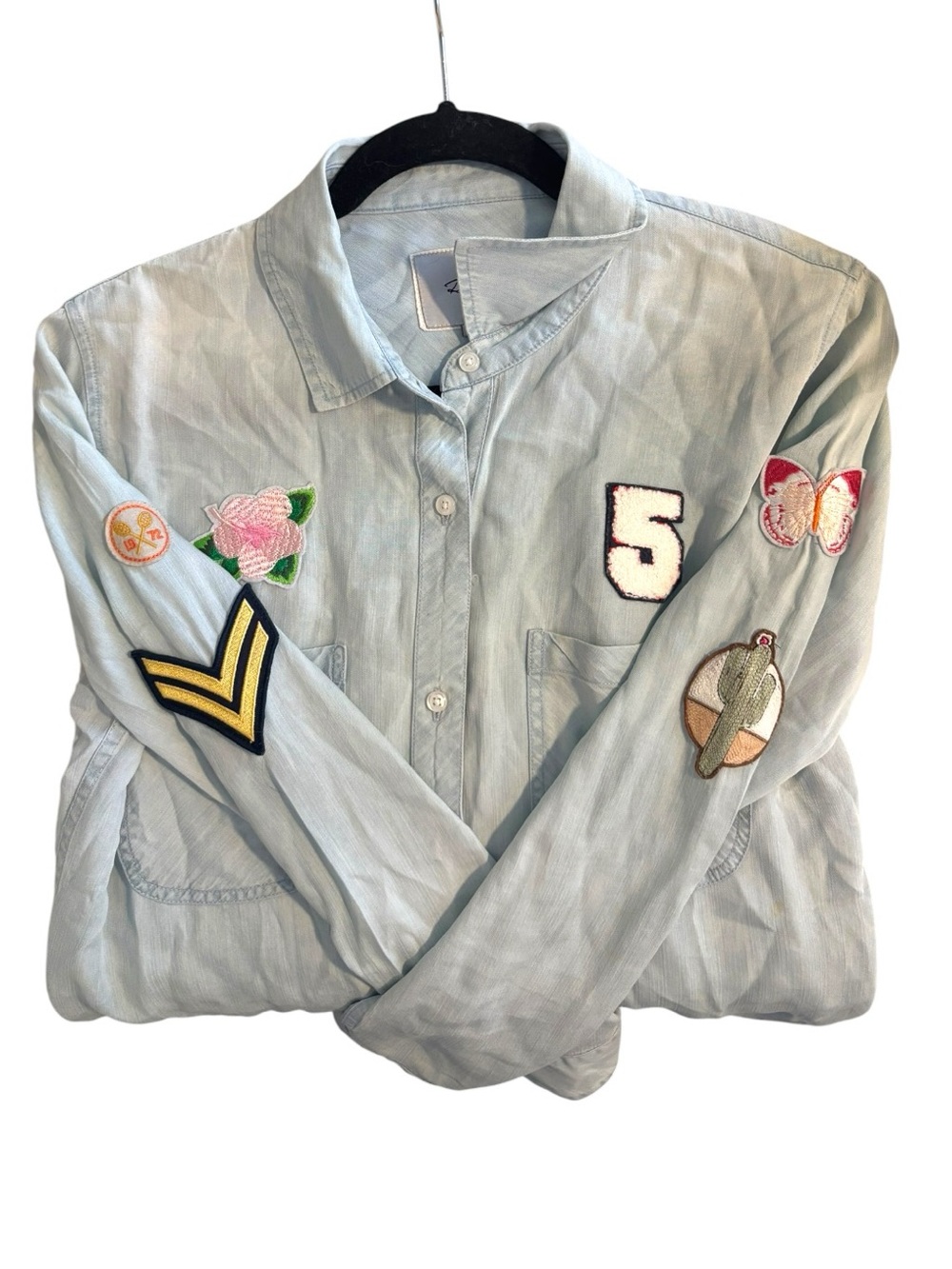 Rails Chambray Patch Button Down Shirt - Picture 4 of 5